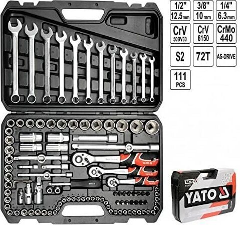 Yato - YT-38831 - Steckschlüsselsatz 1/4', 3/8' und 1/2'111tlg.