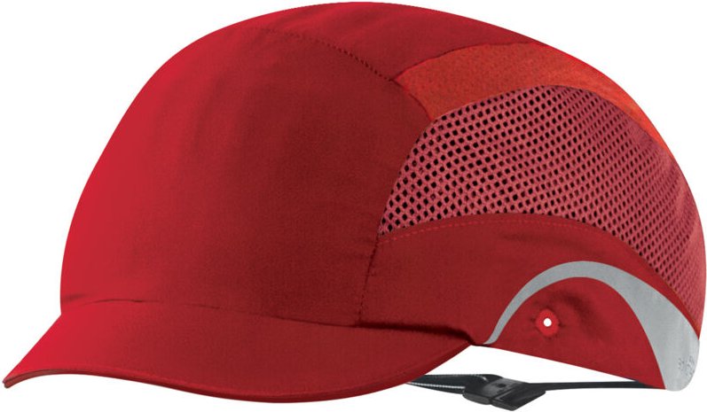 Sicherheitskappe Hardcap Aerolite mit Mikrovisier - 2,5 cm Rot