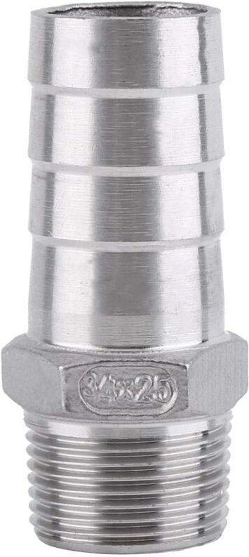 Ej.life - 1 Verbindungsstück für Schlauch, Stacheldraht, Gewinde, Adapter, dfe Schlauch, Edelstahl, SS304, 1/8 Zoll 3/4 ...