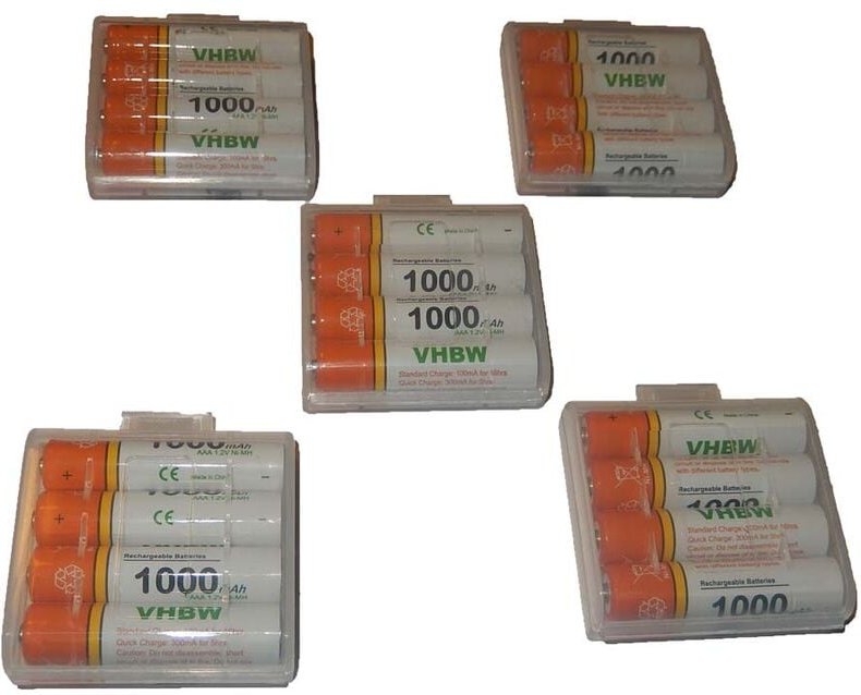 Vhbw - 20x aaa Micro Akku kompatibel mit Samsung Gigaset A510, A540, A600, A630, A690, C300 schnurlos Festnetz Telefon (...