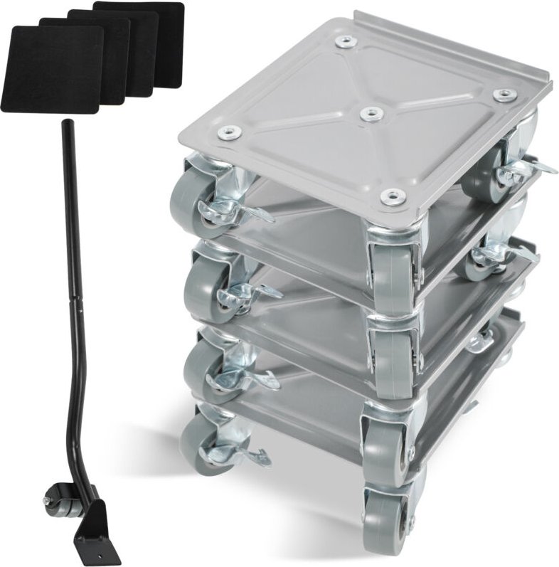 Swanew Möbelroller 4 stück Transportroller Möbelroller Schwerlastrollen Rollbrett Umzugsset 500 kg mit Lenkungsrollen fü...