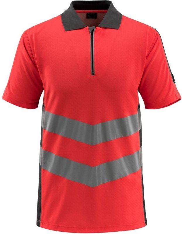 Warnschutz Polo-Shirt murton safe supreme 50130 Gr. s hi-vis rot/dunkelanthrazit - Mascot