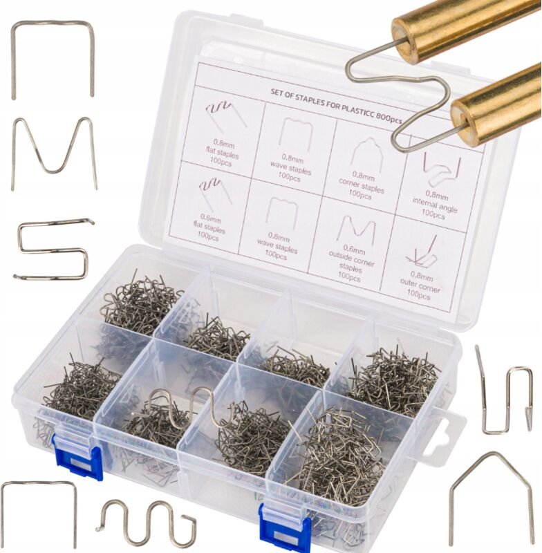 Satz mit 800 Klammern für Kunststoff