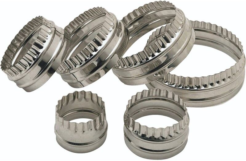 KC BLUE Kitchen Craft - Teig- und Keksformen-Set (6 Teile, Doppelkante, Edelstahl)