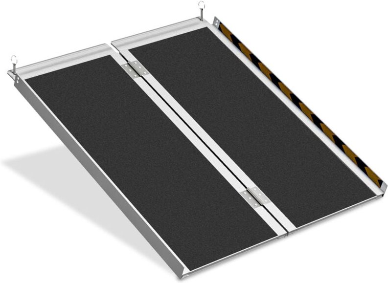 Thumbnail - SWANEW Rollstuhlrampe Rollirampe Auffahrrampe Laderampe 2x faltbar Alu rutschfeste Oberfläche 91cm 270kg