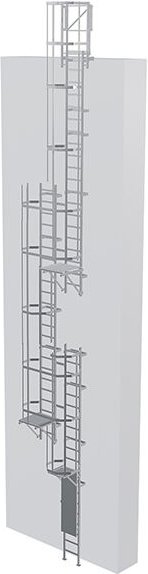 Matisère - Ortsfeste Steigleitern mit Sperrtür - Steighöhe von 12.90 bis 13.20m - CS132-CSPC