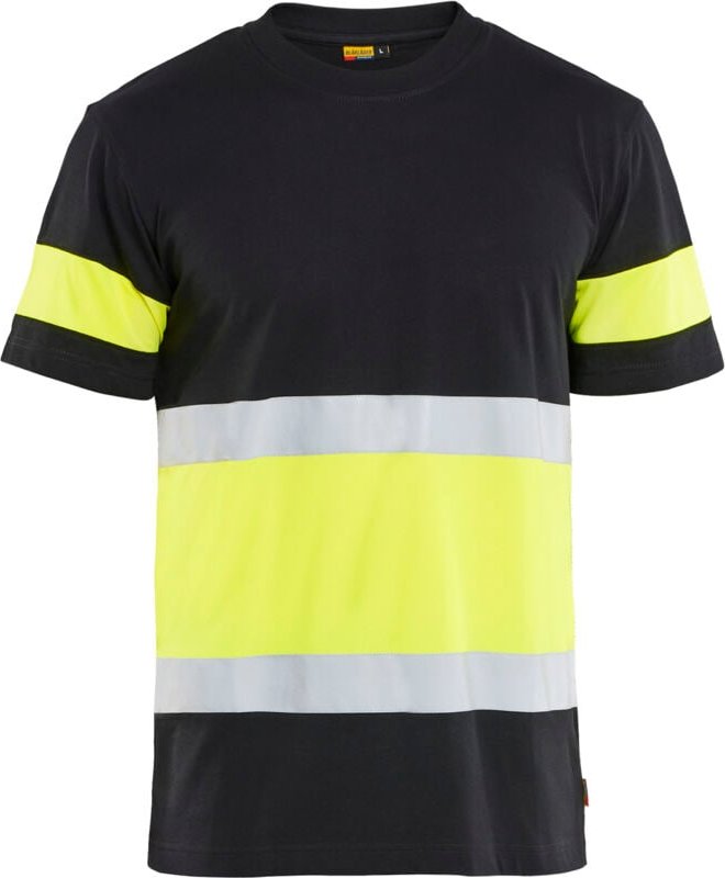 Hochsichtbares Arbeitst-Shirt 3387 - Schwarz/neongelb M