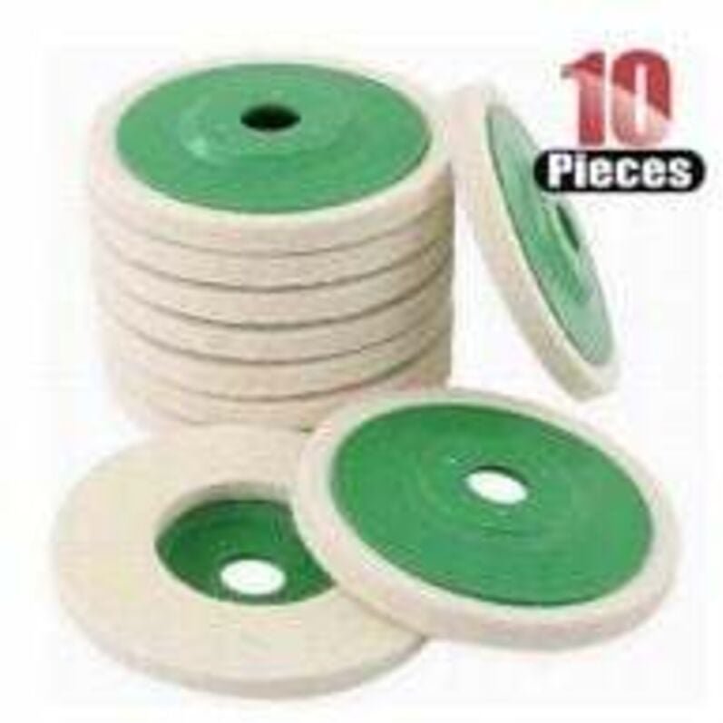 10er-Pack 4 Zoll (10 cm) Polierscheiben aus Wolle für Winkelschleifer - RAPANDA