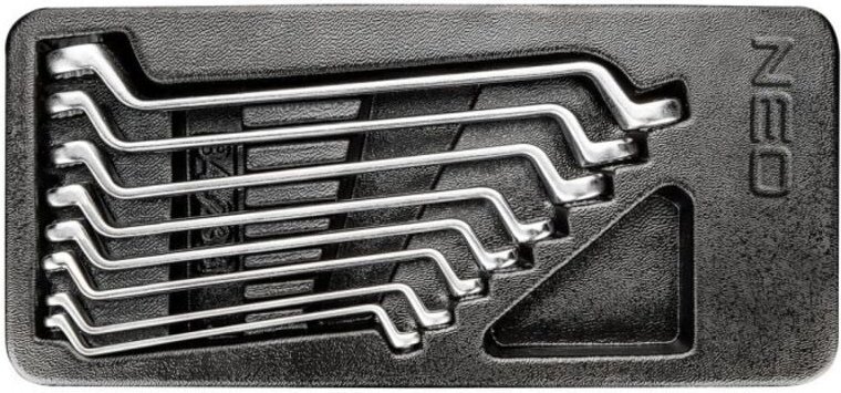 NEO TOOLS Gekröpfte Ringschlüssel 6-22 mm - 8er-Set
