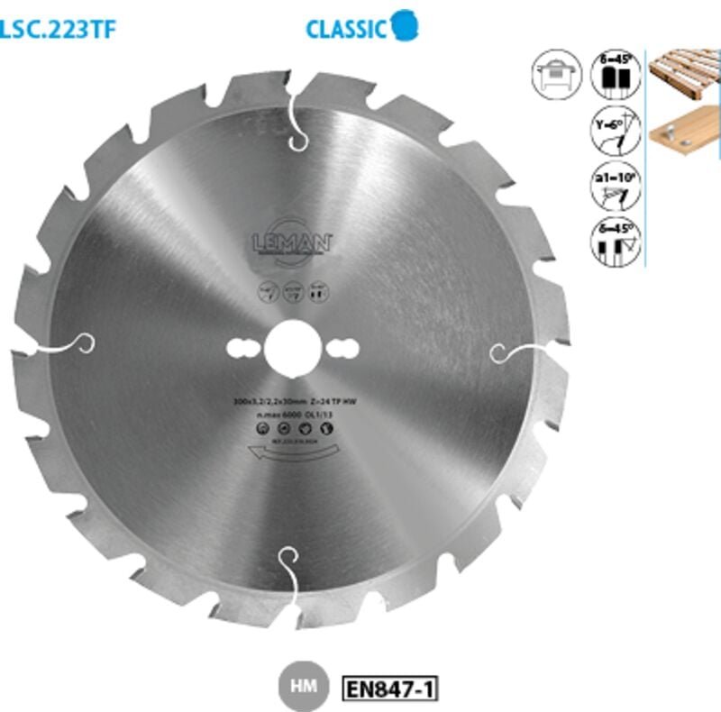 Spezial-Baustahlkreissägeblatt für Paletten Classic ø 315 Bohrung 30 Dicke 3,2/2,2 Nuten 20