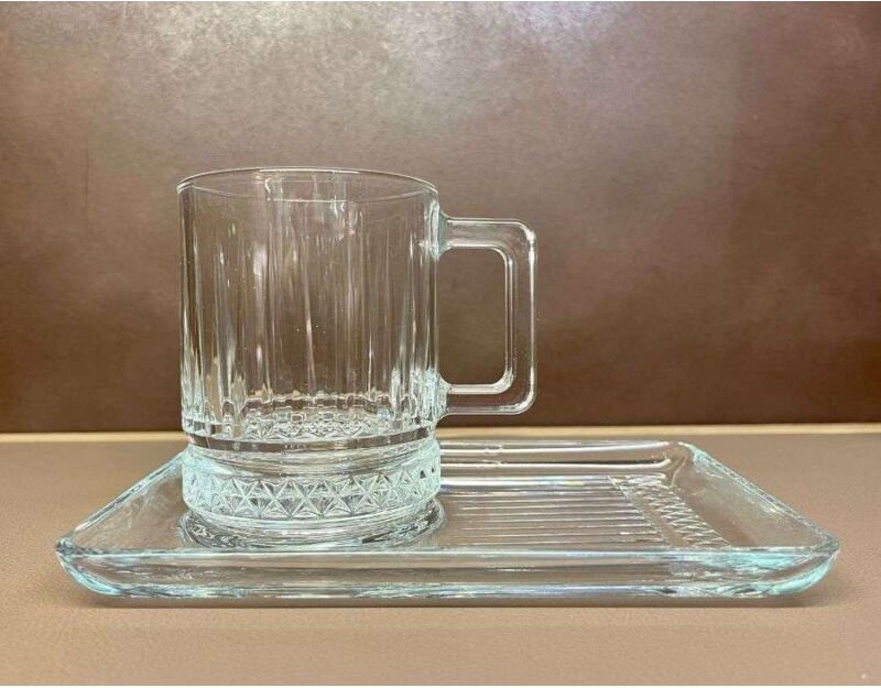 Pasabahce - 2er Untertassen set Cay Tabagi Unterteller transparent