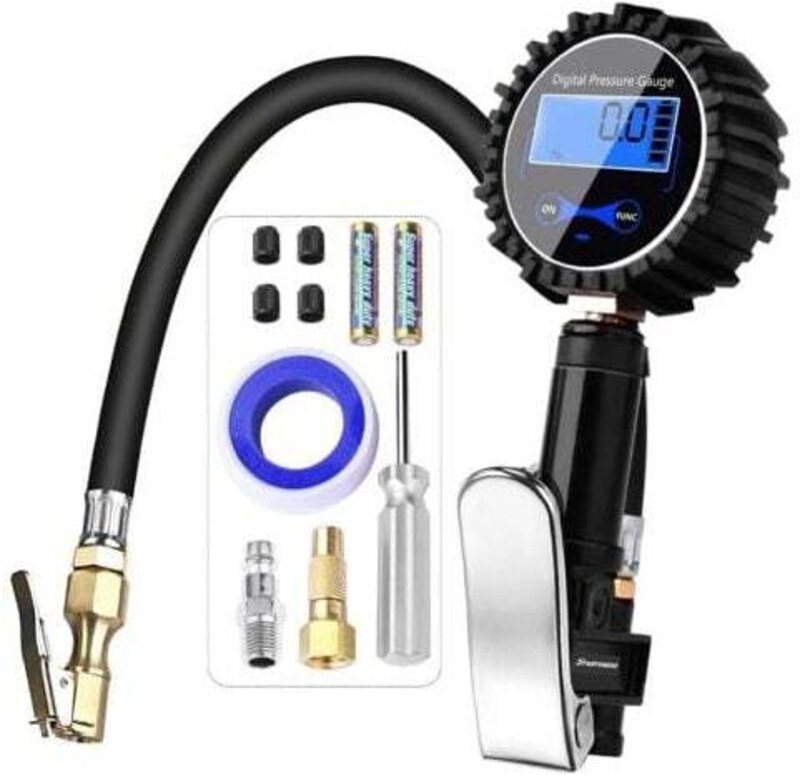 Thumbnail - Digitales Reifendruckmessgerät, 200 psi, Aufblaspistole und Kompressor mit LCD-Display für Auto, lkw, Motorrad und Fahrr...