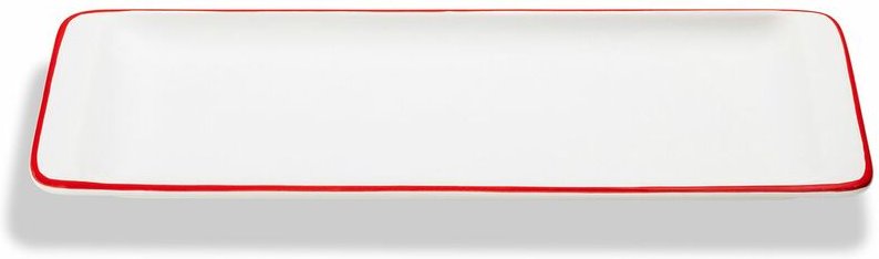 Gmundner Keramik - Rubinroter Rand, Stollenplatte 42 x 16 cm