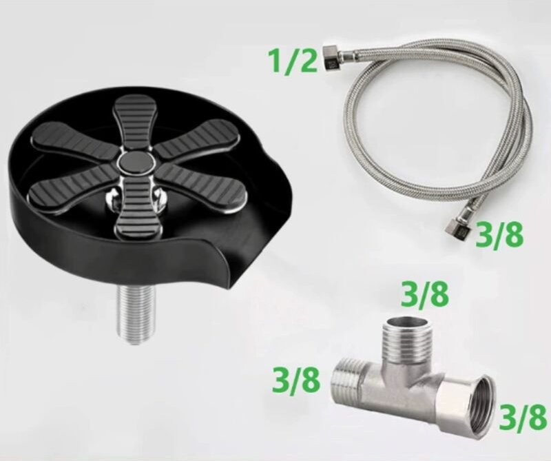 Spülbecken-Gläserspüler, Gläserspüler für Spüle, Gläserspüler, Gläserbürste für Bar-Spüle, Edelstahl, Flaschenspüler, Kü...
