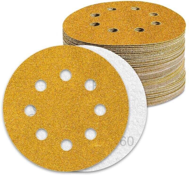 ALOVEZ Schleifscheibe, 125 mm, Körnung 60, Schleifpapier, 80 Stück, Schleifscheiben für Exzenterschleifer, Schleifpapier