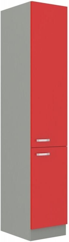 Küchen Preisbombe - Küchen Hochschrank 40 Glanz Rot + Grau Küchenzeile Küchenblock Küche Rose Bianca