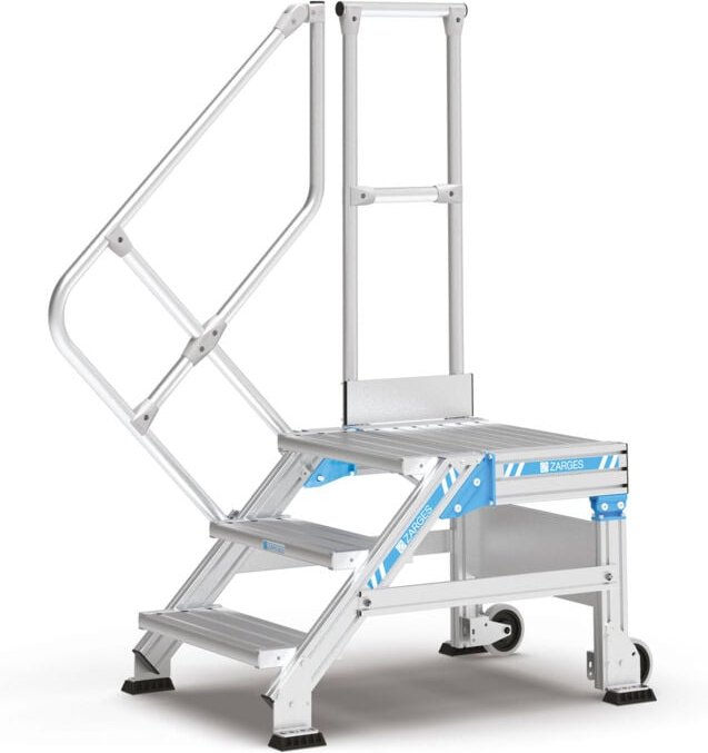 Zarges Treppenpodest 45° 800mm Stufenbreite 4 Stufen