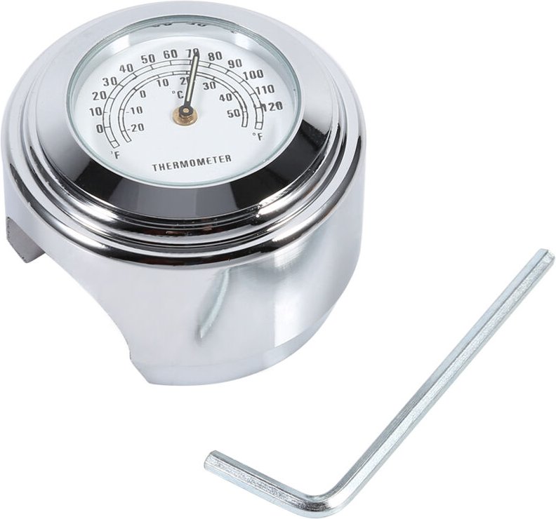 7/8' 1' Motorrad-Lenker-Montage-Thermometer, wasserdichte Temperatur-Messuhr, weiß - Ej.life