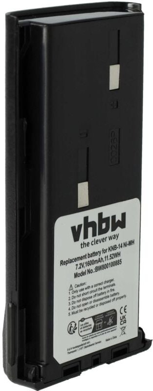 Vhbw - Akku kompatibel mit Kenwood CP-213, TCP-113, TK-2100, TK-2102, TK-2107, TK-2307 Funkgerät, Walkie Talkie (1600mAh...