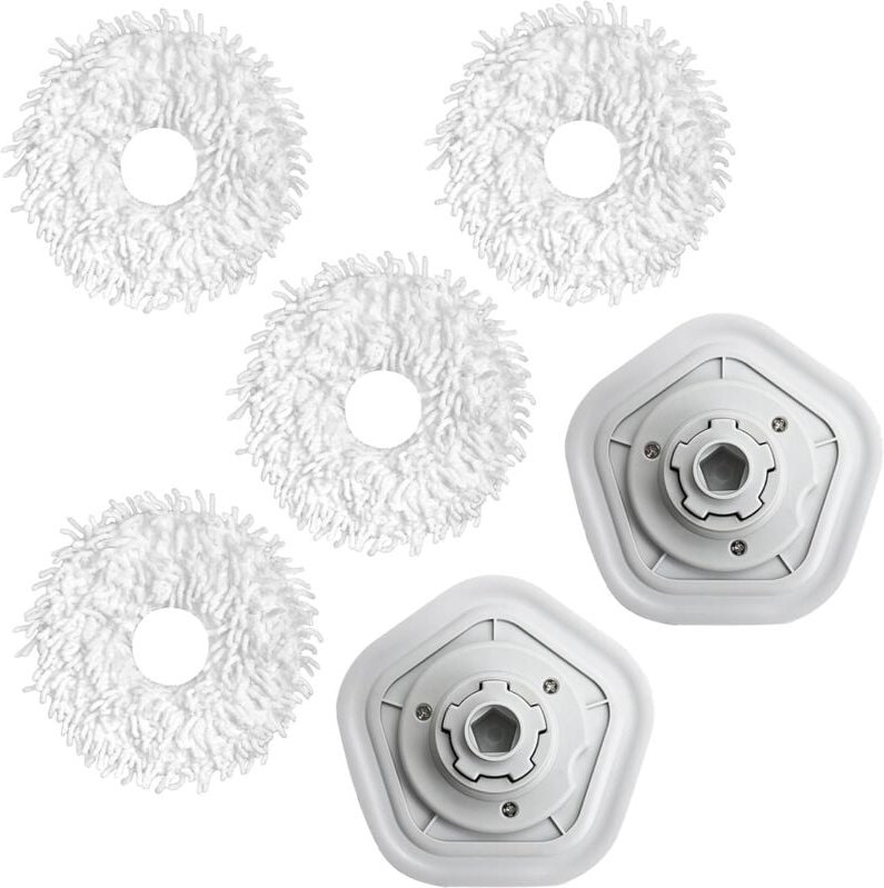 4 Stück Wischmopp für DREAME W10, Mit 2 Wischmophalterungen, Klettverschluss Reinigungsmopp für DREAME W10 Pro, Reinigun...