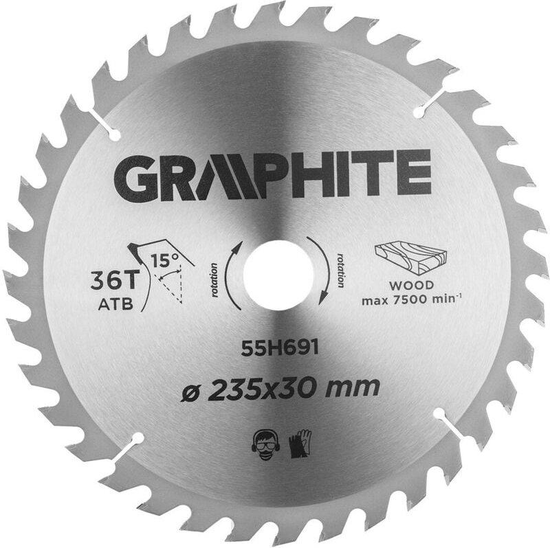 Thumbnail - Graphitscheibe 235 mm – zum Schneiden von Holz, Spanplatten