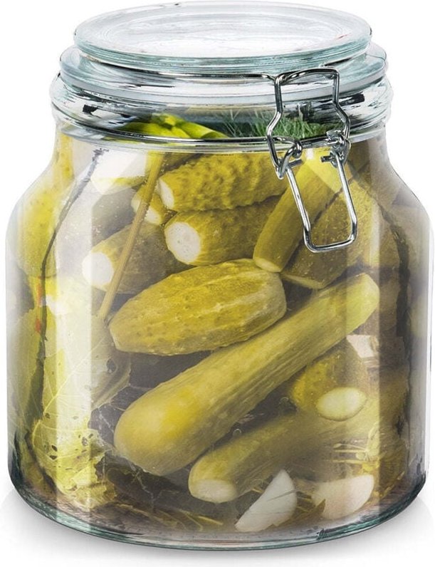 Northix - Glass jar with heart pattern and airtight patent closure