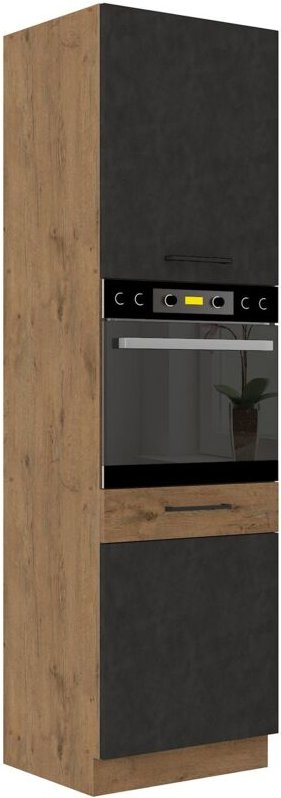 Küchen Preisbombe - Vigo Hochschrank 60 cm Eiche Lancelot Matera Grau Küchenzeile Küchenblock Küche