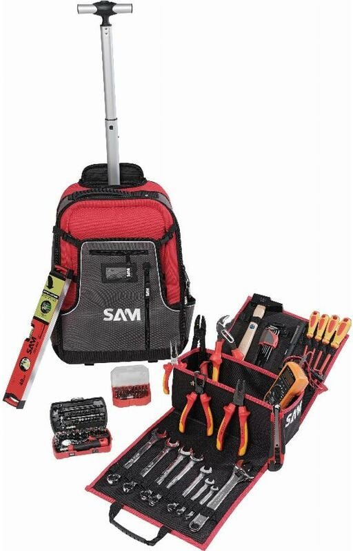 Textiler Rucksack 40L mit Elektriker Zusammensetzung 111 Werkzeuge Sam Outillage CP-ELEC2