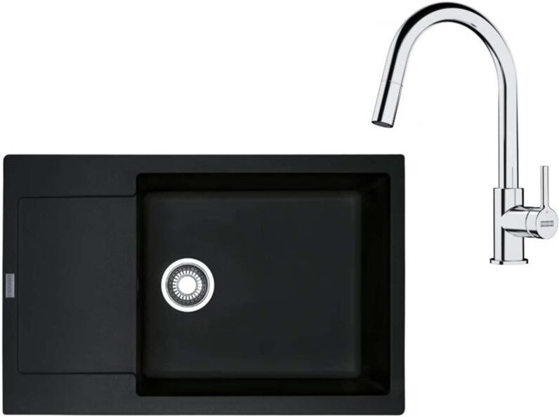 Franke - Sets - Küchenset G260O, Fragranitspüle mrg 611-78 bb und Armatur fs 3229.031, Onyx/Chrom 114.0700.724