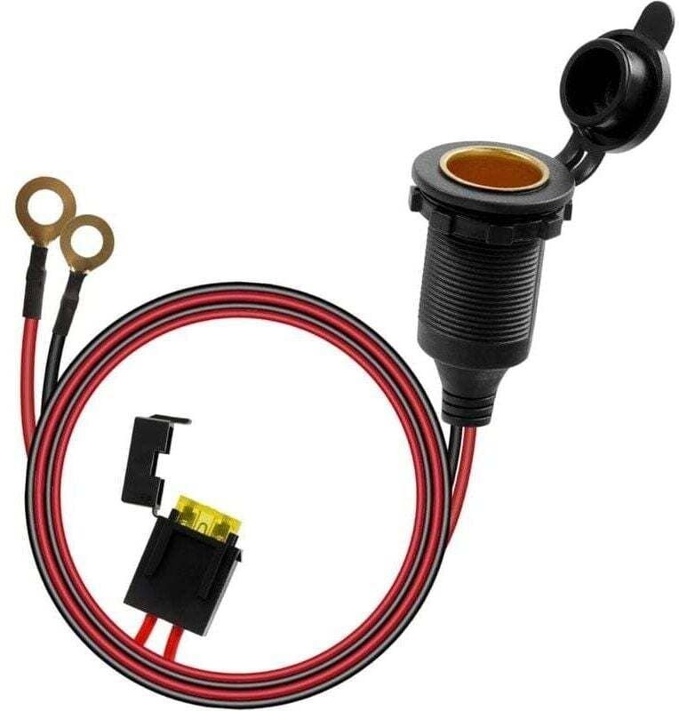Ulisem Zigarettenanzünderbuchse, wasserdichte Zigarettenanzünderbuchse 12V-24V für Boot, Motorrad, Auto, 1m 14 AWG