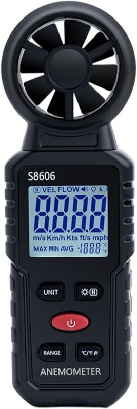 3-in-1 tragbares digitales Anemometer, 0–45 m/s Messung von Windgeschwindigkeit, Windstärke und Windtemperatur, ideal fü...