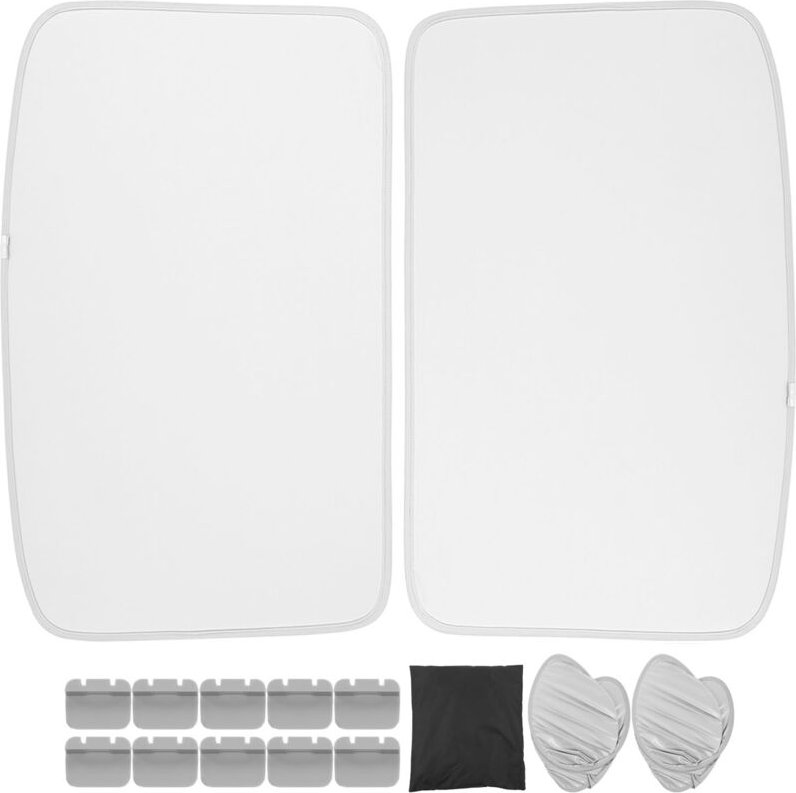 Zoternen Auto-Glasdach-Sonnenschutz, geteilter Typ, grauer Fenster-Sonnenschutz mit Wärmeblock, Ersatz für Tesla Model 3...