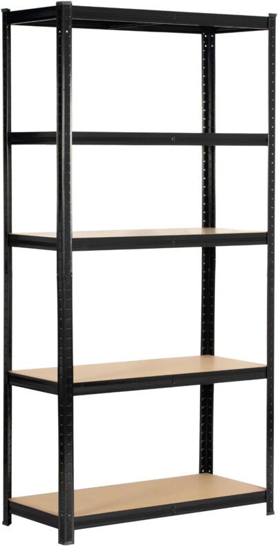 Schwerlastregal Schwarz 90 cm 5 Regalböden B90xH40xT180 cm