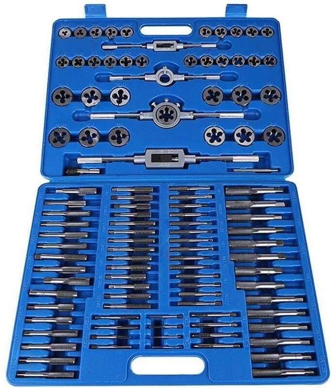 Ulisem 110-teiliges Handwerkzeug-Set, robust, Gewindebohrer- und Schneideisen-Set für M2–M18-Muttern und -Schrauben mit ...