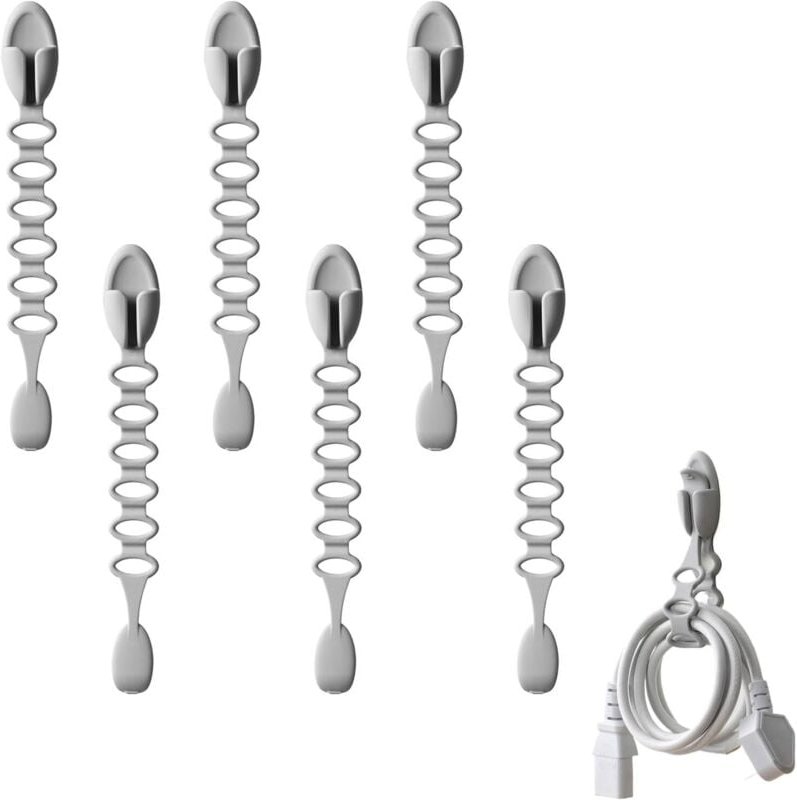 Kabel-Organizer, 6er-Pack, Kabel-Organizer, multifunktionaler Kabelhalter, wiederverwendbarer Kabelhalter für Zuhause, K...