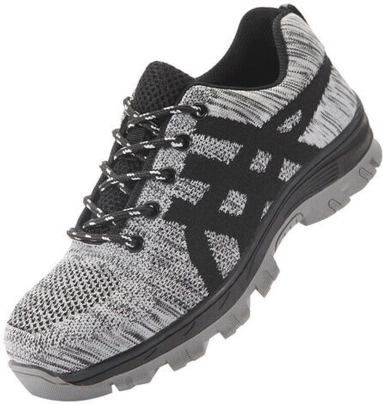 Sicherheitsschuhe, Stahlkappe für Herren, bequemer Schutz, leicht, atmungsaktiv, Unisex-Arbeitsschuhe, Grau (43 eu)
