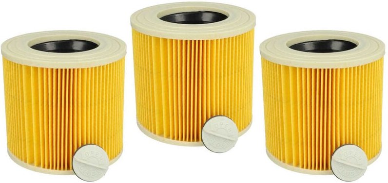 Filterset 3x Faltenfilter kompatibel mit Kärcher a 4000 Plus, k 2000, k 2150 Nass- & Trockensauger - Filter, Patronenfil...