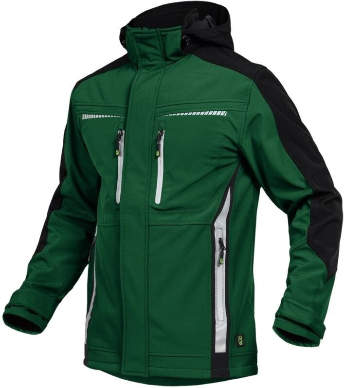 Thumbnail - Leibwächter Sommer-Softshelljacke Herren FLEXS Gr. 5XL grün/schwarz