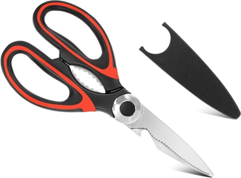 Linghhang - Küchenschere, Mehrzweck-Küchenschere für hohe Beanspruchung, Edelstahlschere mit Abdeckung, für Huhn, Fisch,...