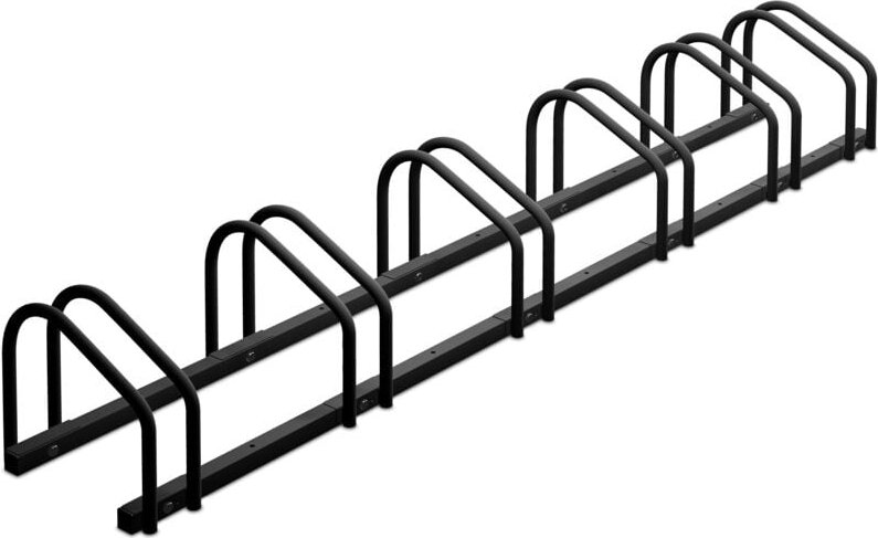 Relaxdays Fahrradständer, für 6 Fahrräder, Stahl Bodenparker, Reifenbreite 60mm, Abstellständer, Fahrradstand, anthrazit