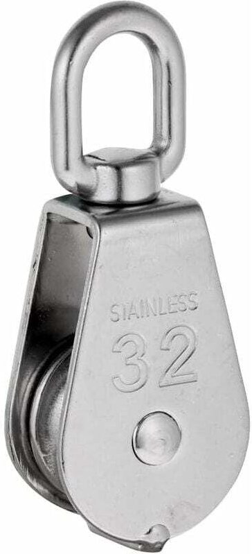 Hochleistungs-Seilrolle mit einer Scheibe und drehbarem Flaschenzug aus Edelstahl, maximale Belastung 35–1000 kg – M32