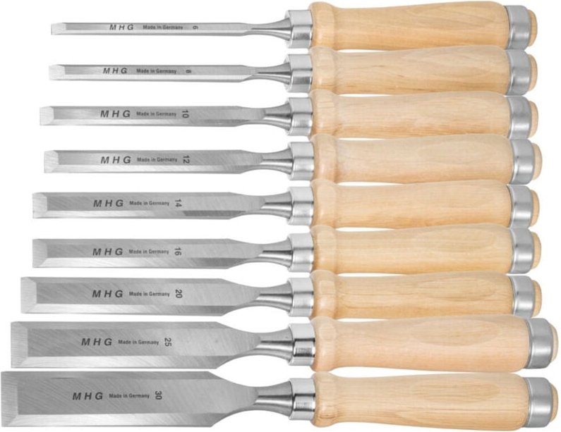Stechbeitel-Satz mit Holzheft, Anzahl Beitel: 9 - MHG