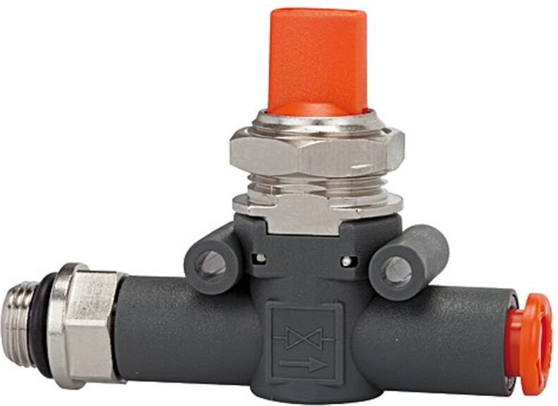 Riegler - Absperrventil, Gew. (Eing.) - Schl. (Ausg.), G1/4, Schl.8