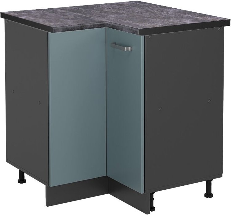 Vicco - Eckunterschrank R-Line, Blau-Grau, 75.6 cm, ap Anthrazit