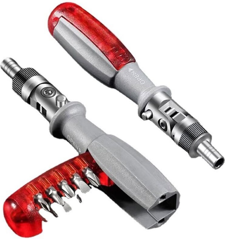 Ratschenschraubendreher mit Multi-Magnet-Bit, 10 in 1, kleiner Taschen-Mini-Schraubendreher, geeignet für Heim- und Auto...