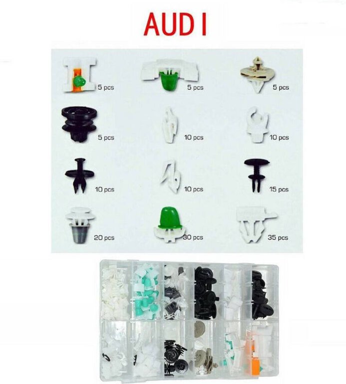 Trade Shop Traesio - Trade Shop - set clip für auto audi confezione 150 pezi ricambi plastic -