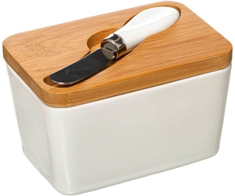 Thumbnail - 5five Simply Smart - Keramik-butterdose mit messer seramik weiß - 5five