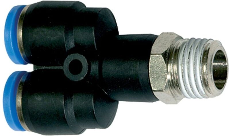 Riegler - Y-Steckverschraubung »Blaue Serie «, drehbar, r 1/8 außen, ø 4 mm