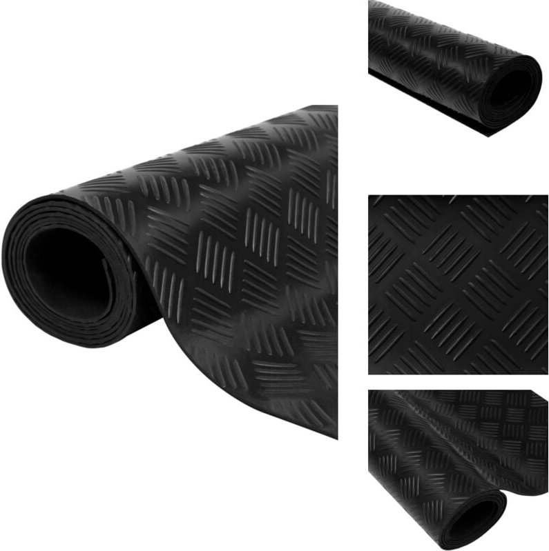 Gummimatte Anti-Rutsch 5 x 1 m Riffelblech-Design - Gummi Matte - Anti-Rutschmatte - Bodenschutzmatte - Werkstattmatte -...