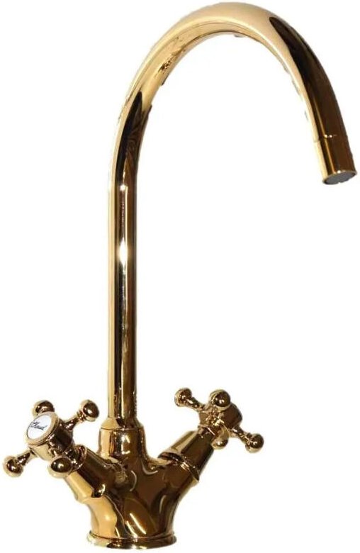 Retro-Spültischarmatur goldfarben Sandri